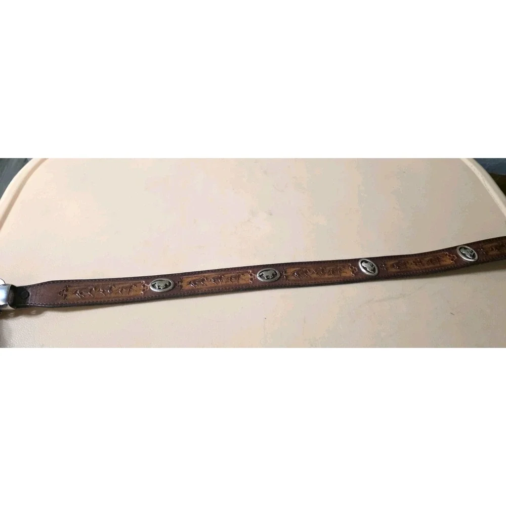 Appaloosa Trading Company Genuine‎ Leather Belt Horses Conchos Size 38